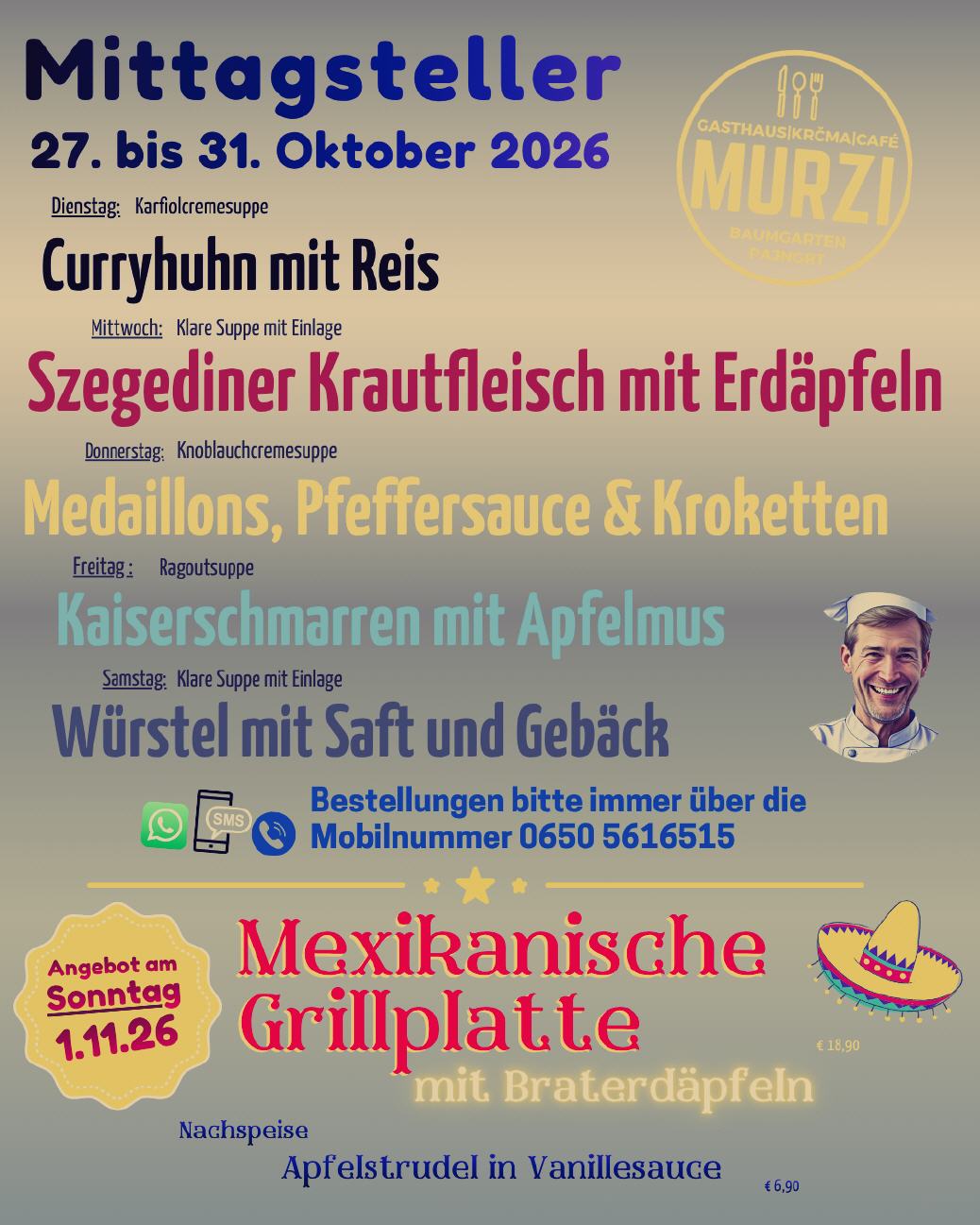 Mittagsteller und Sonntagsangebot aktuell
