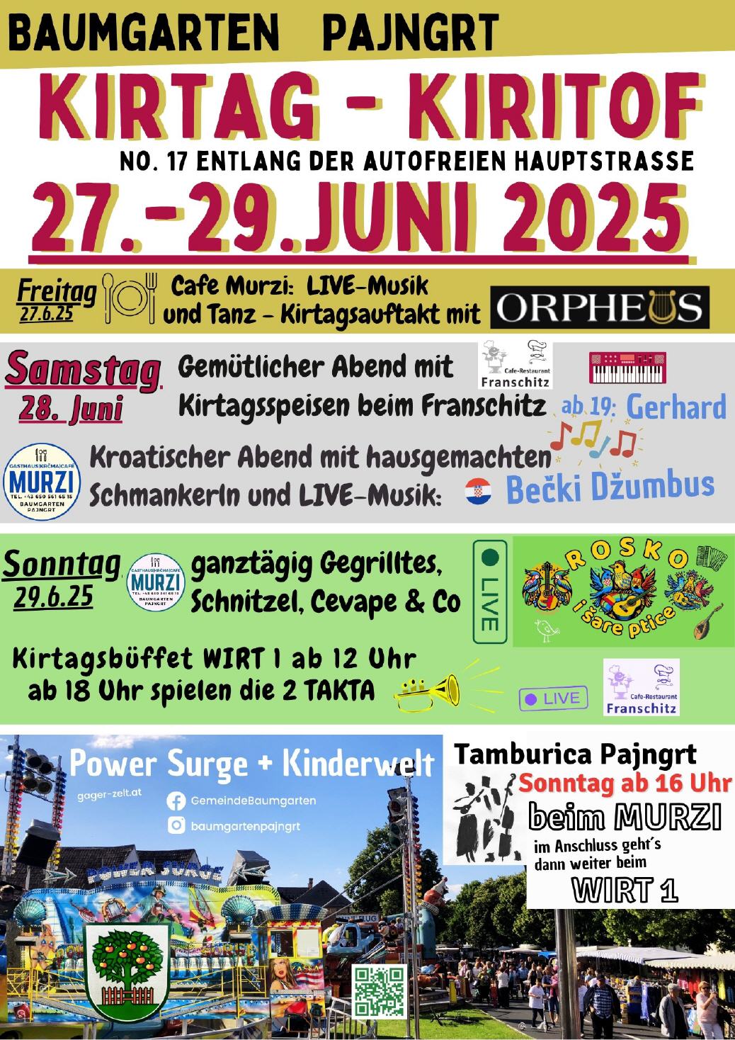 Live-Musik an allen 3 Tagen ... Vidimo se!